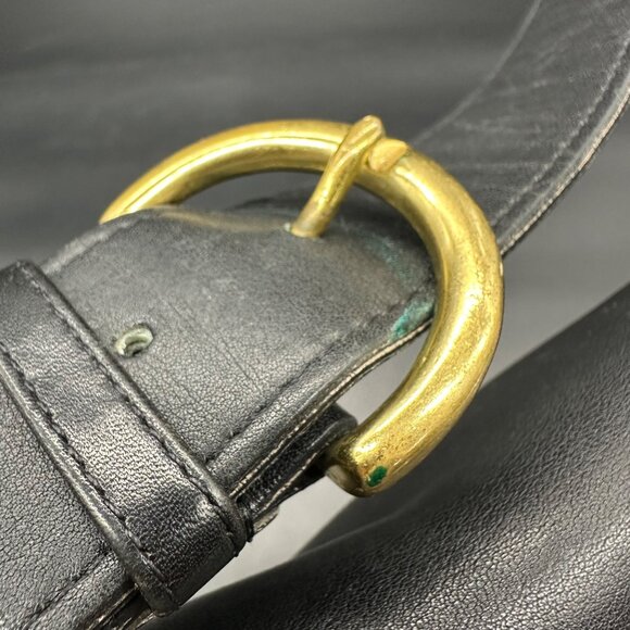 Vintage Coach Shoulder Bag 1997 4164 Bedford Flap Black Leather Brass Buckle 90s - Picture 9 of 17
